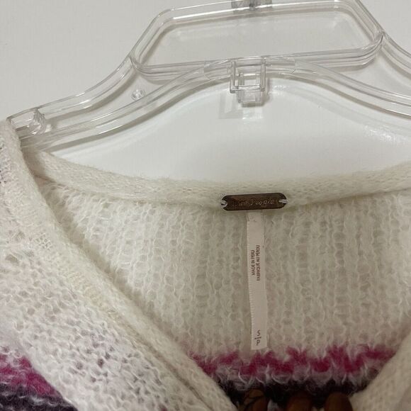 FREE PEOPLE HOCKLEY STRIPED OVERSIZED ALPACA WOOL SWEATER SIZE SMALL - Picture 5 of 5